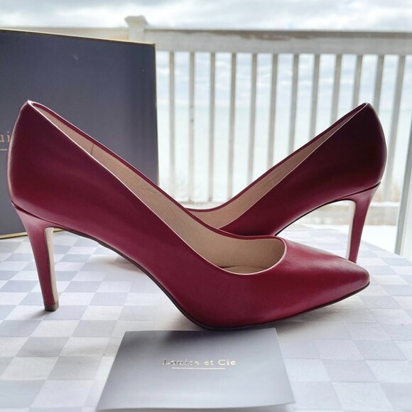 Louise et Cie Hanabeth Vespa Red Leather Pointed Toe Pumps - Picture 14 of 15